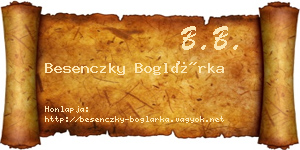 Besenczky Boglárka névjegykártya