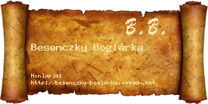 Besenczky Boglárka névjegykártya